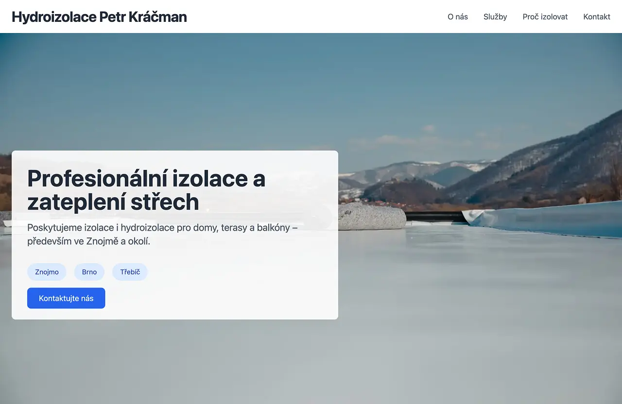 Izolace Petr Kráčman – web pro izolace