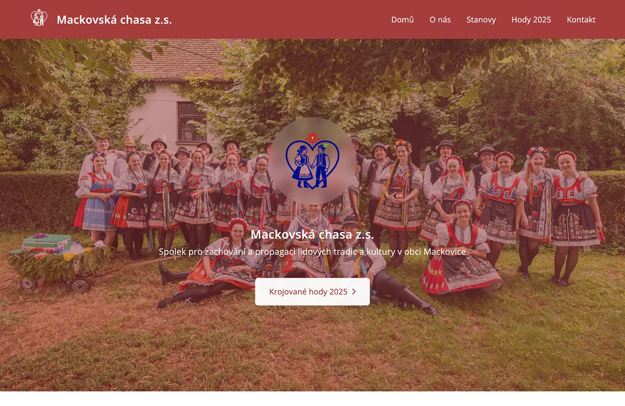 Mackovská chasa – web pro spolek