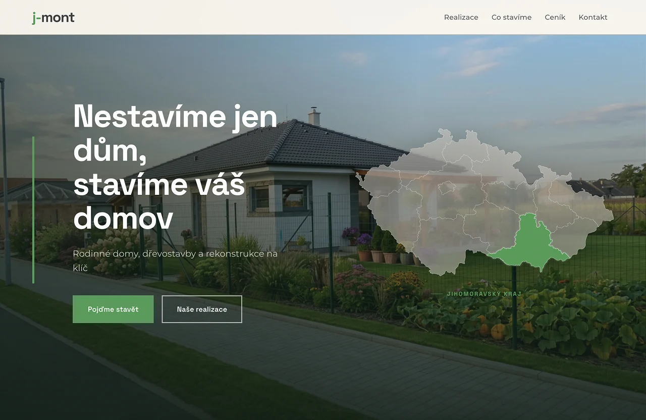 Stavební firma j-mont – web pro stavební firmu